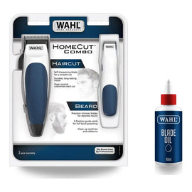Wahl HomeCut Combo Corded Clipper and Beard Trimmer + Blade Oil Care Kit