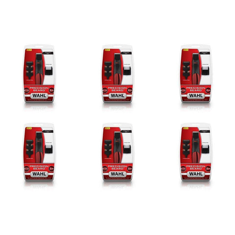 Wahl Precision Beard Battery Trimmer with 6-Position Guide & 3 Guide Combs Pack of 6