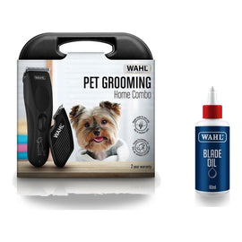 Wahl Pet Grooming Home Combo Clipper and Trimmer + Blade Oil Care Kit