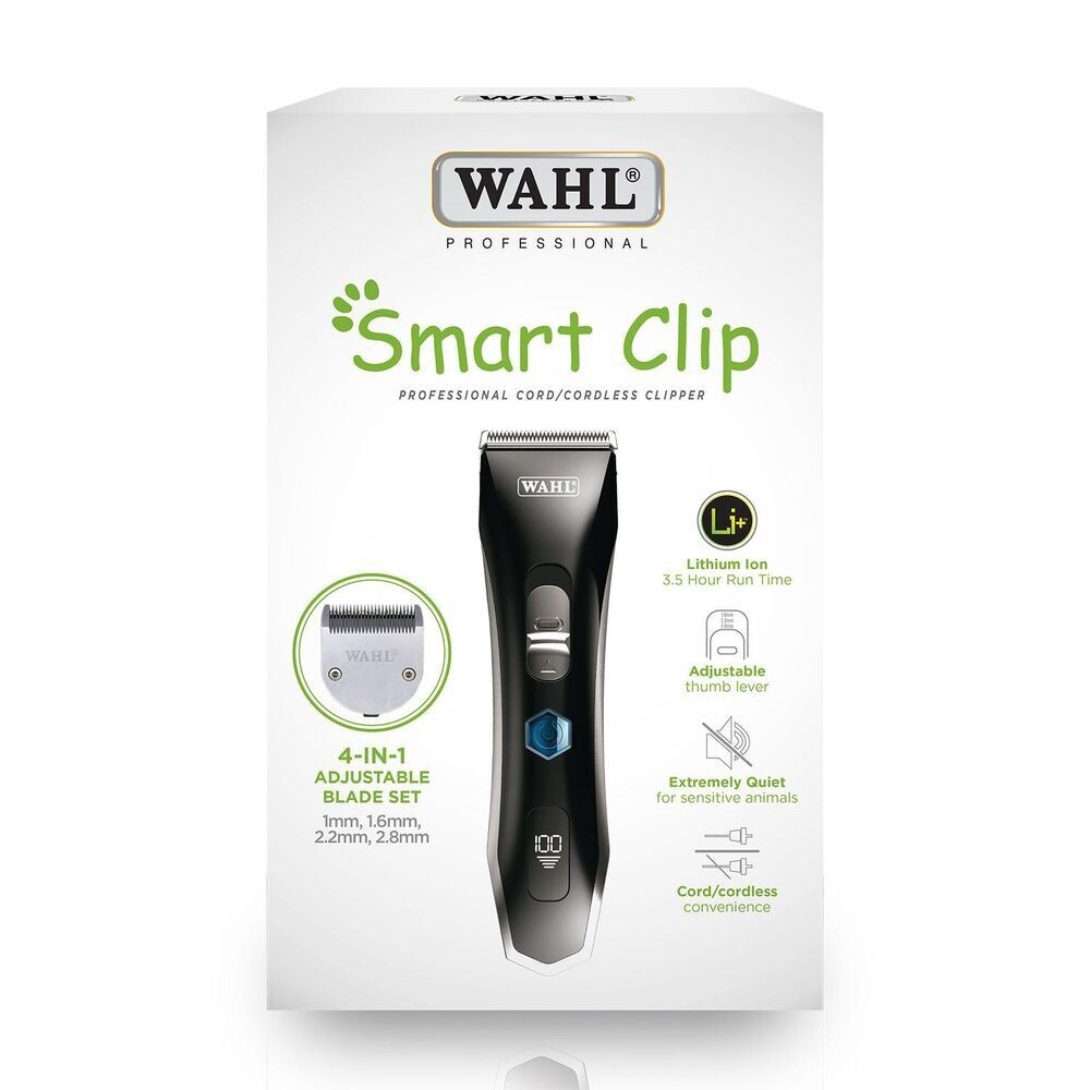 Wahl Smart Clip Professional Cord/Cordless Animal Clipper + Blade Oil Care Kit
