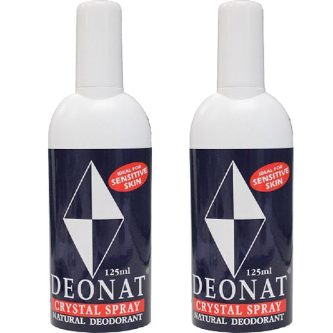 Deonat Crystal Natural Spray Deodorant 125ml x 2 Fragrance Free