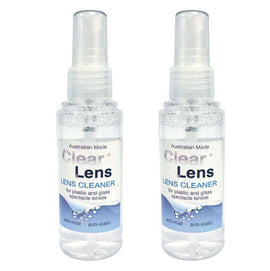Clear Lens Cleaner Solution for Plastic and Glass Eyewear 2 x 60ml