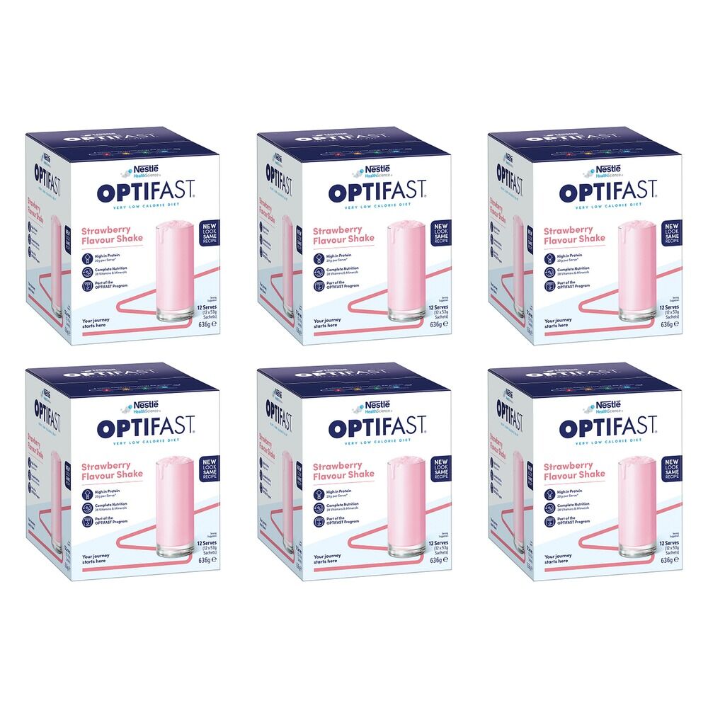 Optifast VLCD Shake Strawberry Flavour 12 Pack Bundle of 6