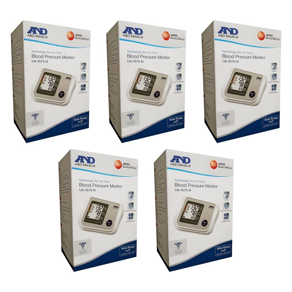 A&D Digital Blood Pressure Monitor Wide Cuff Pack of 5