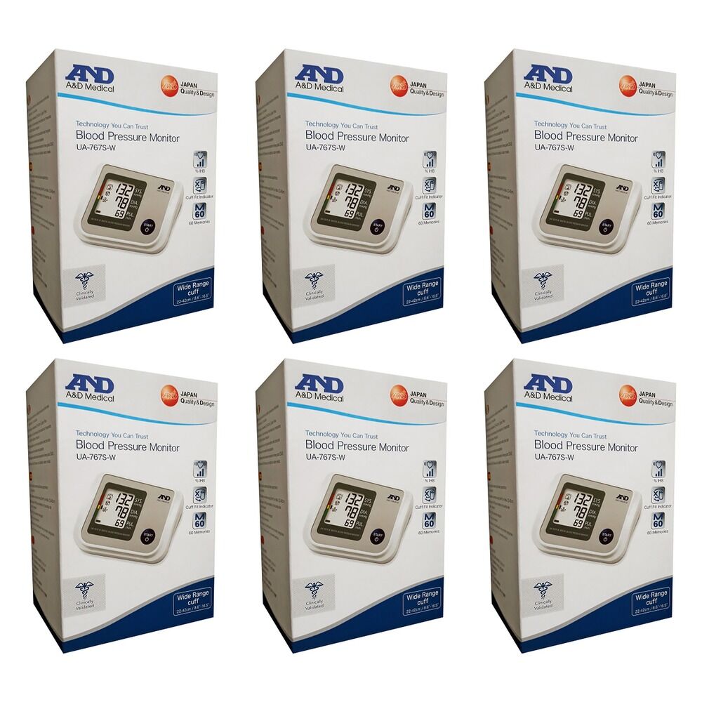 A&D Digital Blood Pressure Monitor Wide Cuff Pack of 6