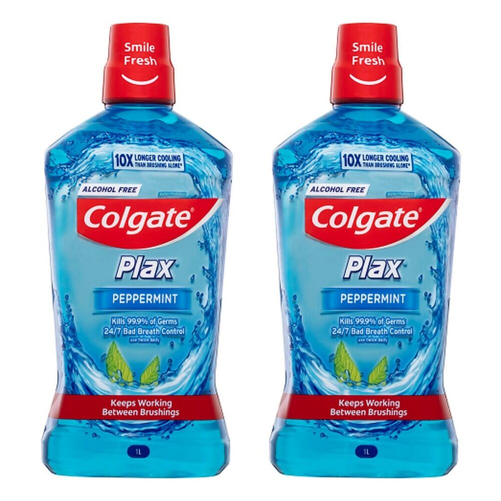Colgate Plax Alcohol Free Peppermint Mouthwash 1L x 3 Bundle of 2