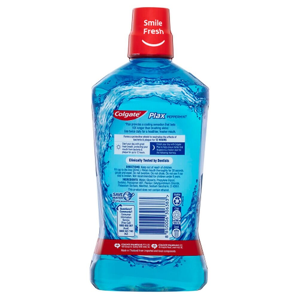 Colgate Plax Alcohol Free Peppermint Mouthwash 1L x 3