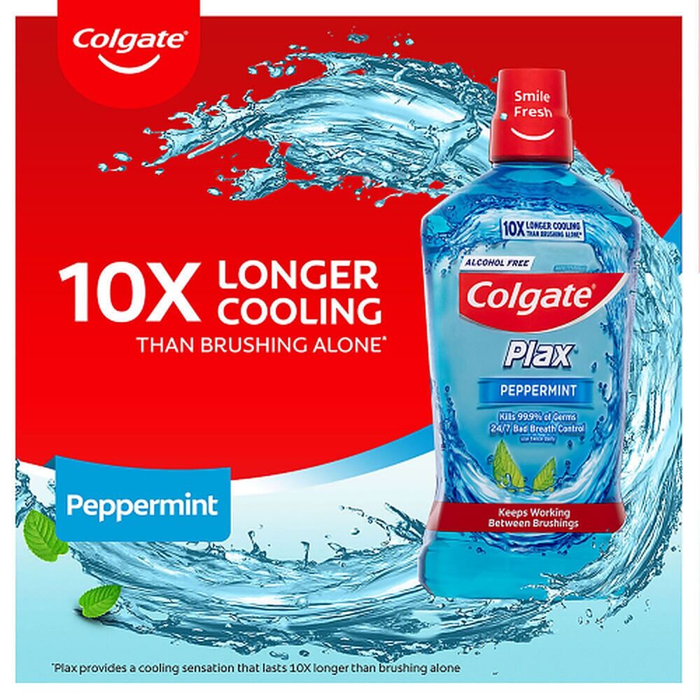 Colgate Plax Alcohol Free Peppermint Mouthwash 1L x 3