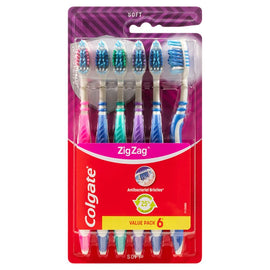 Colgate Zig Zag Soft Toothbrush Value Pack 6 Pack