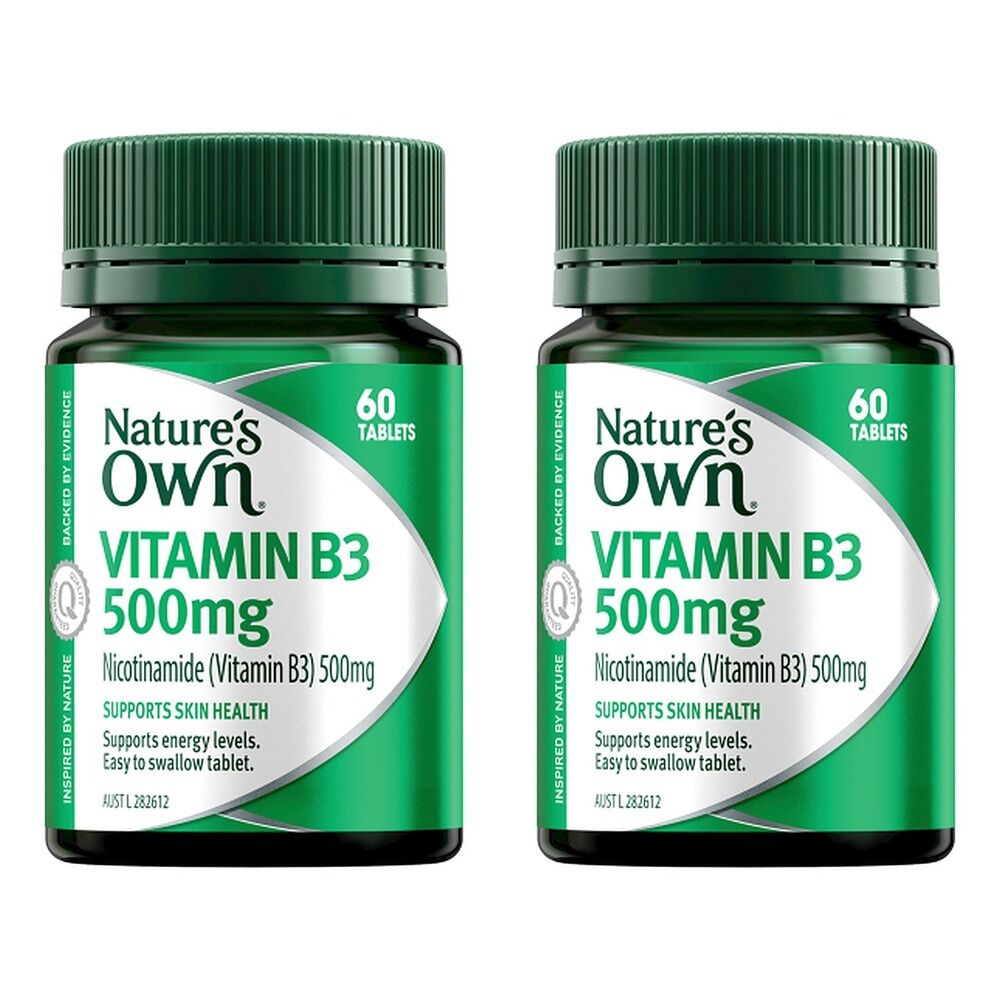 Nature's Own Nicotinamide 500mg 60 Tablets x 3 Bundle of 2