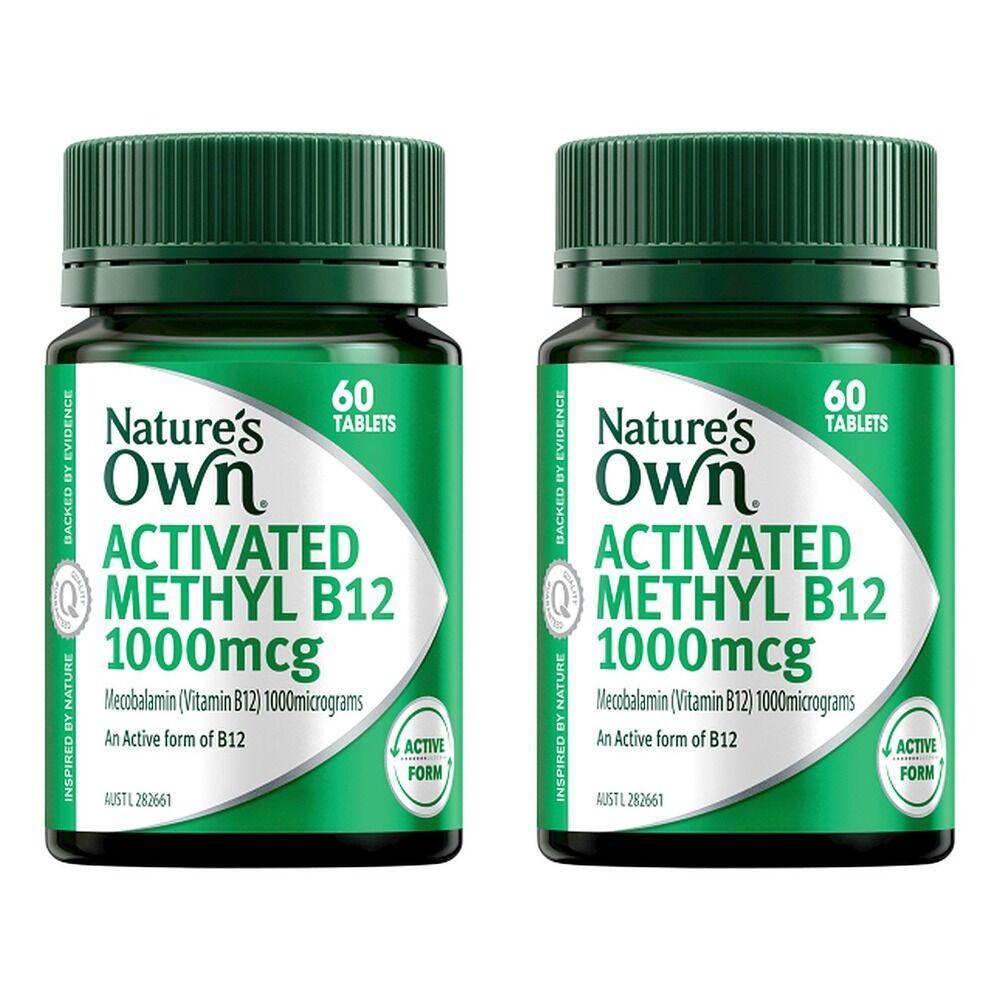 Nature's Own Activated Methyl B12 1000mcg 60 Tablets Pack of 2