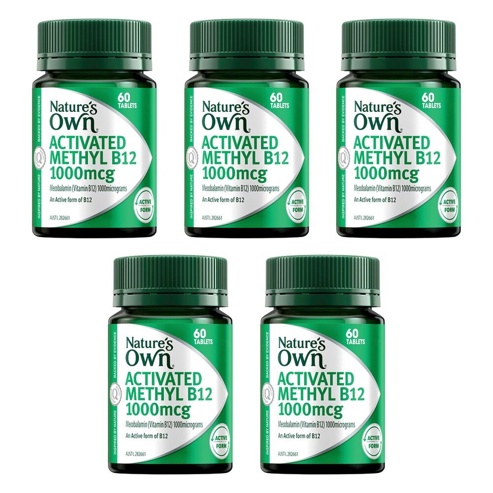 Nature's Own Activated Methyl B12 1000mcg 60 Tablets Pack of 5