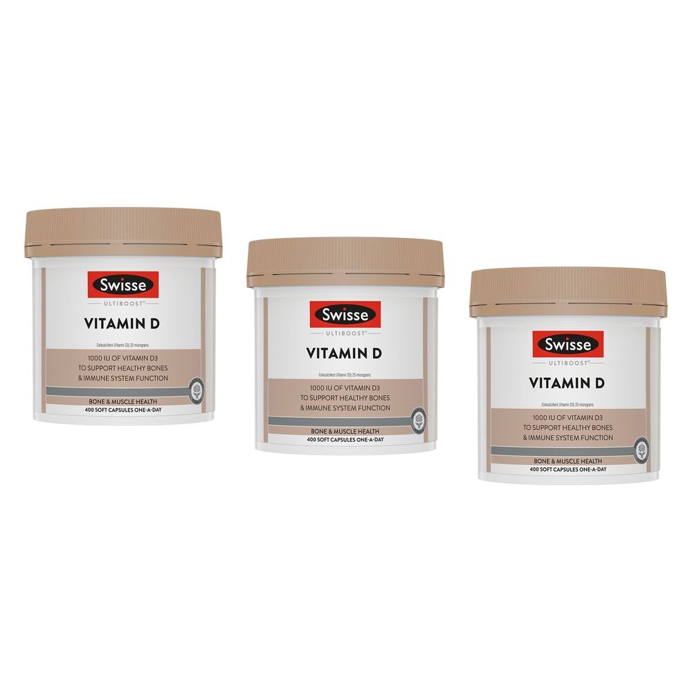 Swisse Ultiboost Vitamin D 400 Capsules Pack of 3