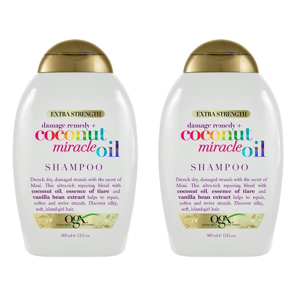 OGX Damage Remedy+ Coconut Miracle Oil Shampoo Extra Strength 385mL Pack of 2