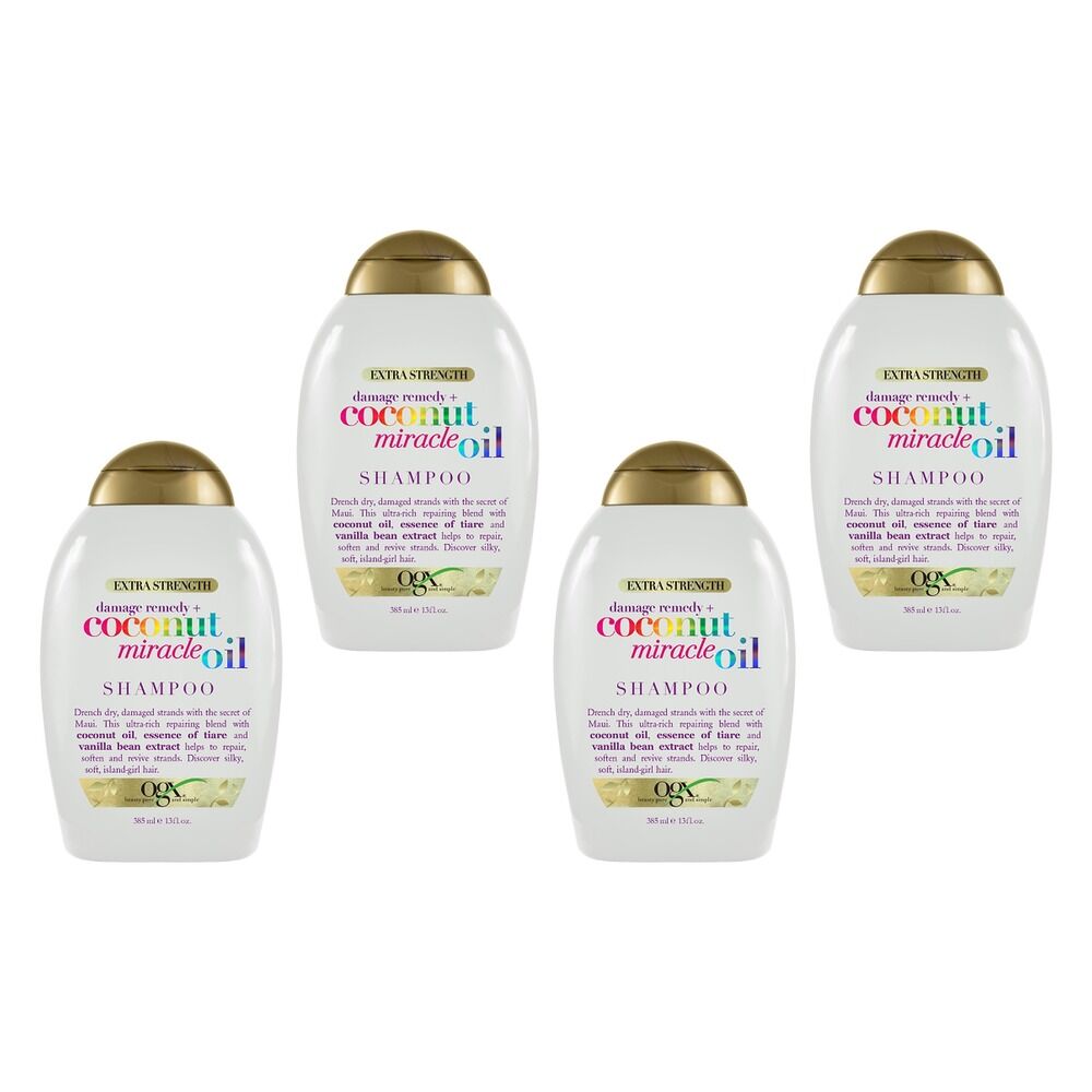OGX Damage Remedy+ Coconut Miracle Oil Shampoo Extra Strength 385mL Pack of 4