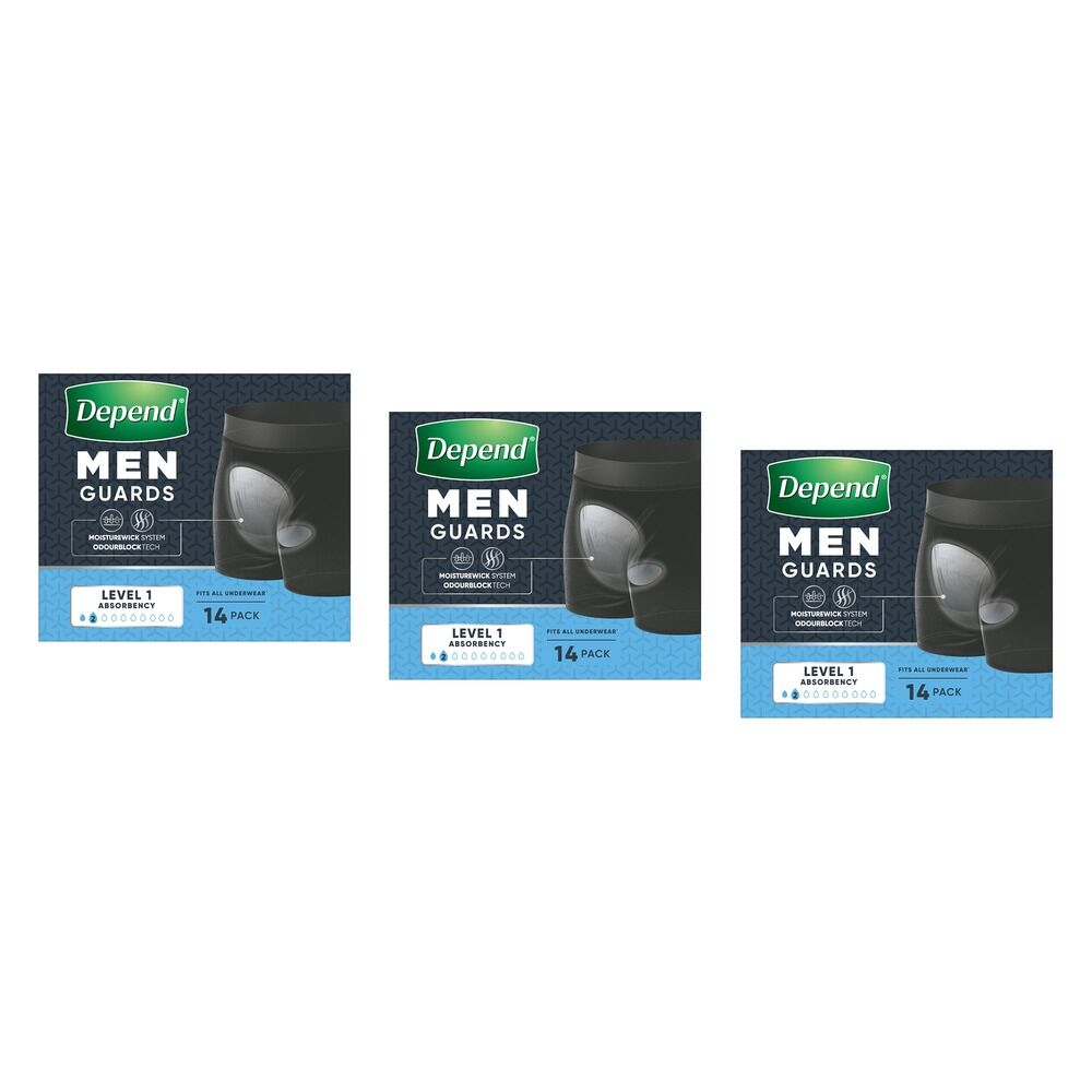Depend Shields for Men Light 14 Pack x 6 Bundle of 3