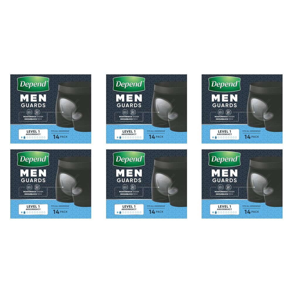 Depend Shields for Men Light 14 Pack x 6 Bundle of 6