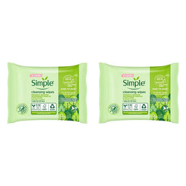 Simple Biodegradable Cleansing Wipes 15 x 7 Pack Bundle of 2