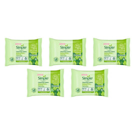 Simple Biodegradable Cleansing Wipes 15 x 7 Pack Bundle of 5