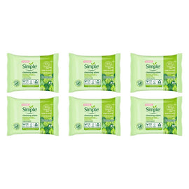 Simple Biodegradable Cleansing Wipes 15 x 7 Pack Bundle of 6