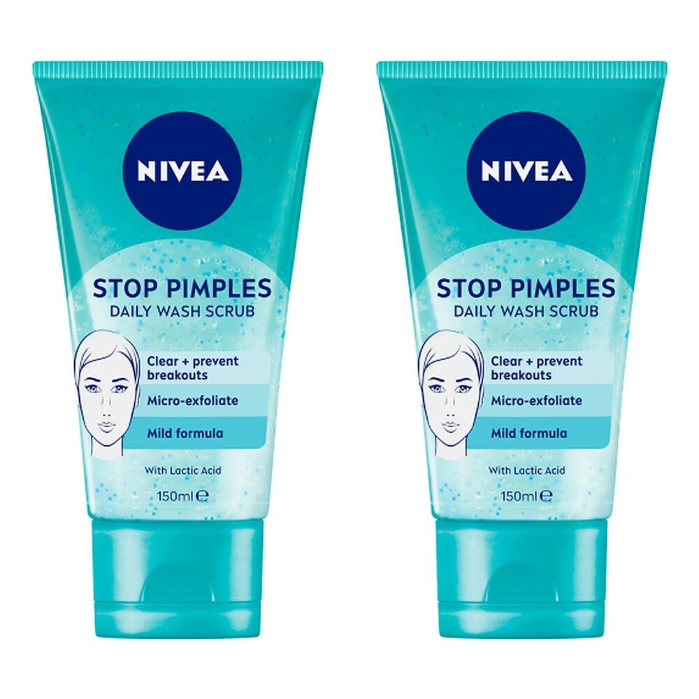 NIVEA Stop Pimples Daily Wash Scrub 150mL Pack of 2