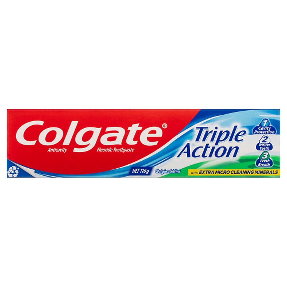 Colgate Triple Action Toothpaste Original Mint with Micro Minerals 110g