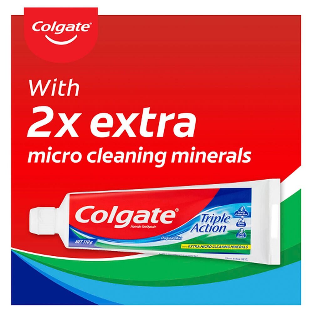 Colgate Triple Action Toothpaste Original Mint with Micro Minerals 110g