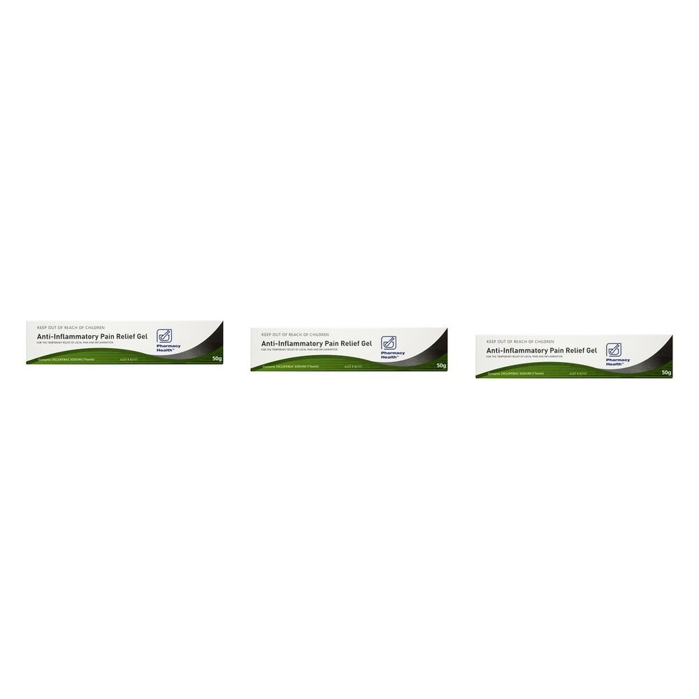 Pharmacy Health Anti-Inflammatory Pain Relief Gel 50g Pack of 3