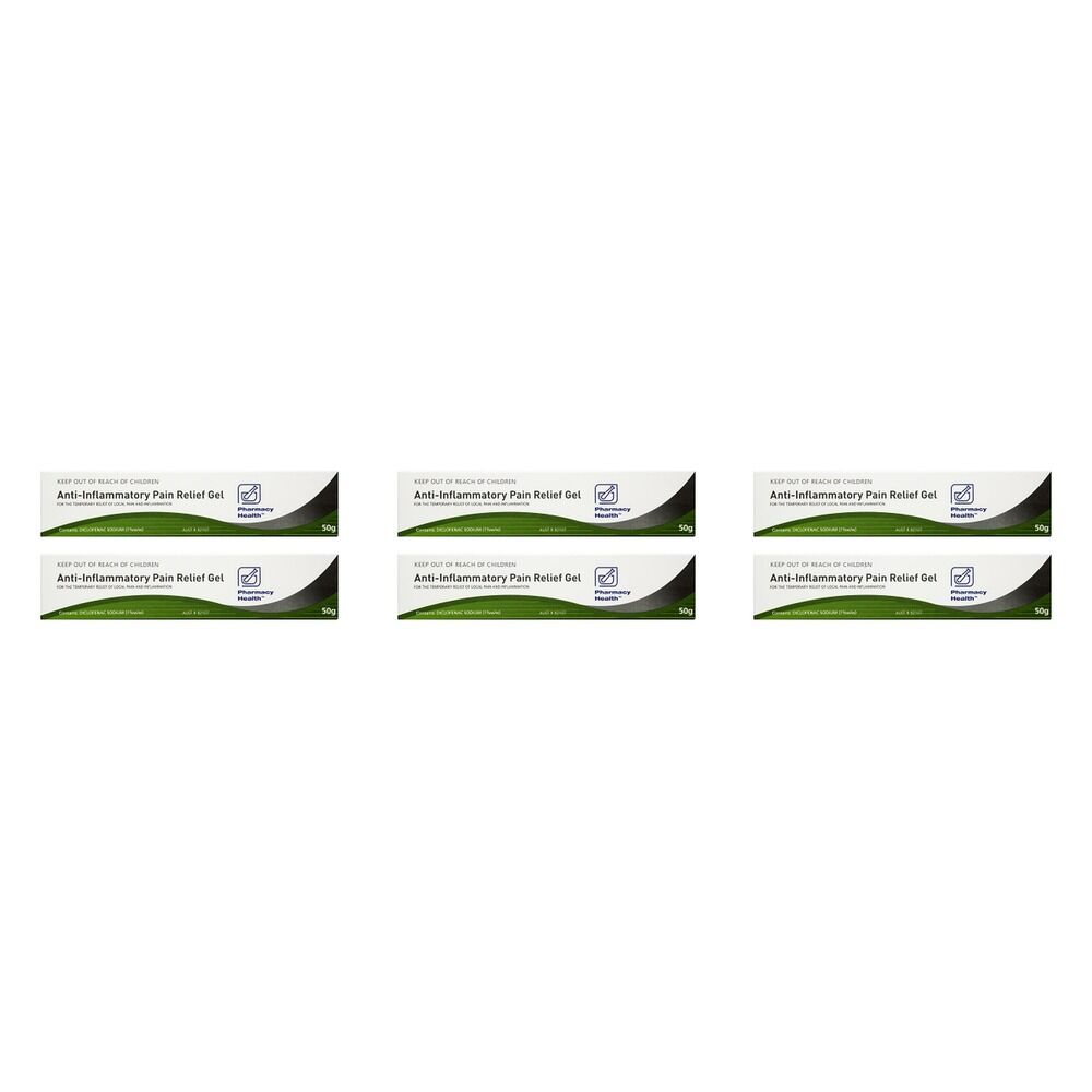Pharmacy Health Anti-Inflammatory Pain Relief Gel 50g Pack of 6