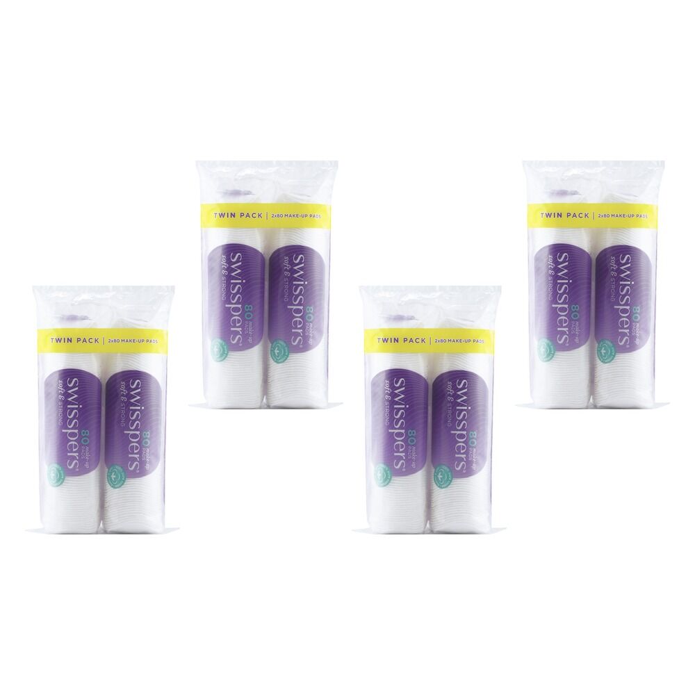 Swisspers Make-Up Pads Twin Pack 160 Pack Bundle of 4