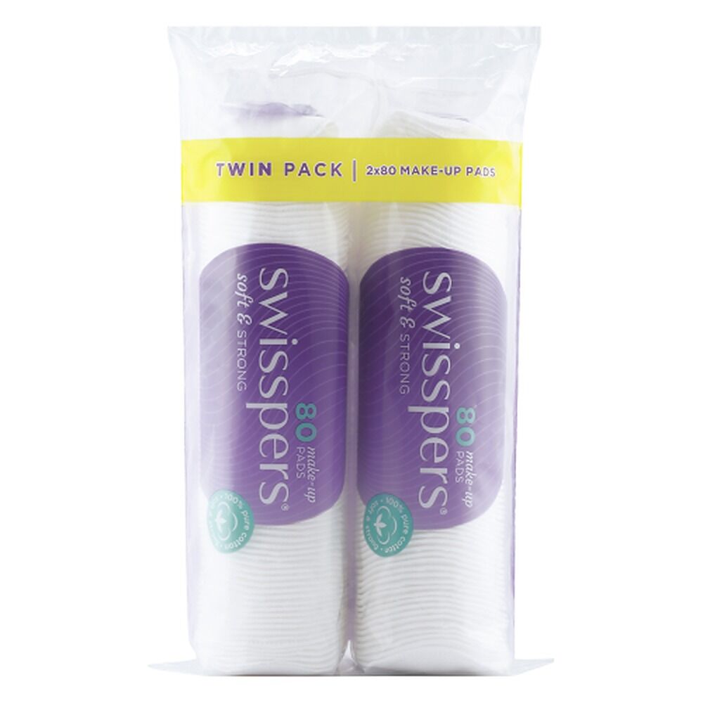 Swisspers Make-Up Pads Twin Pack 160 Pack