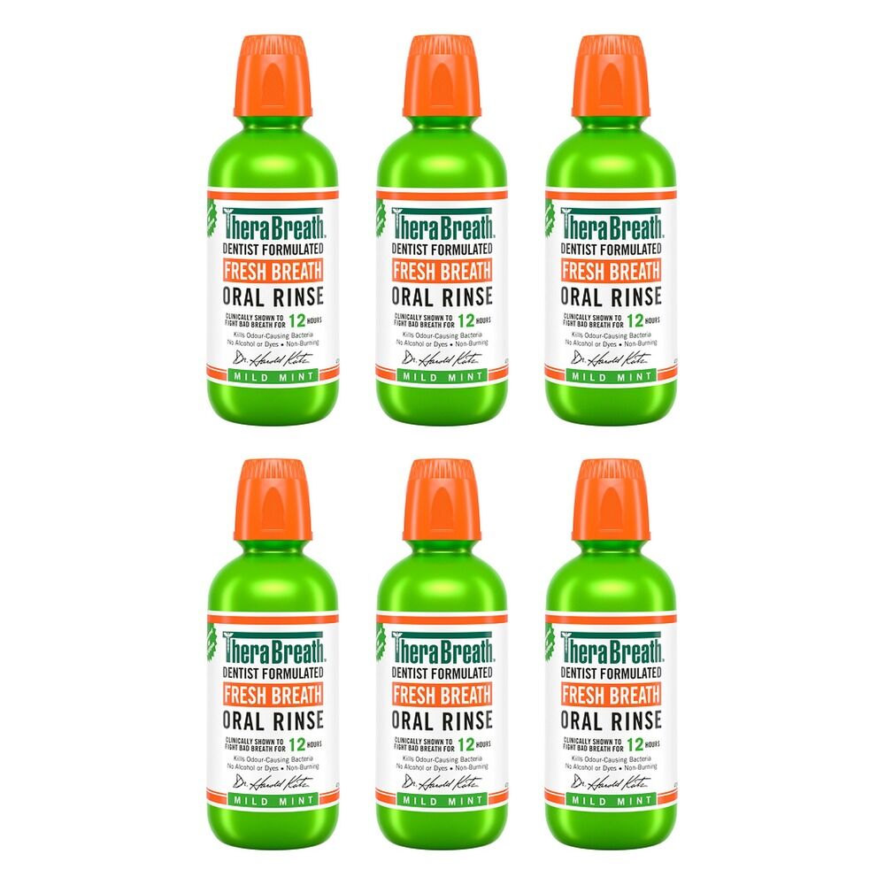 TheraBreath Mild Mint Oral Rinse 473mL Pack of 6