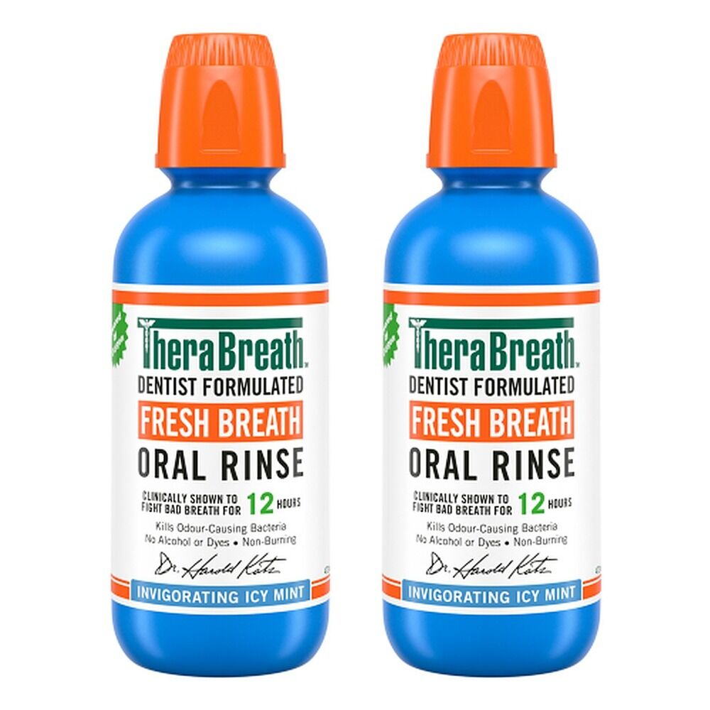TheraBreath Icy Mint Oral Rinse 473mL Pack of 2