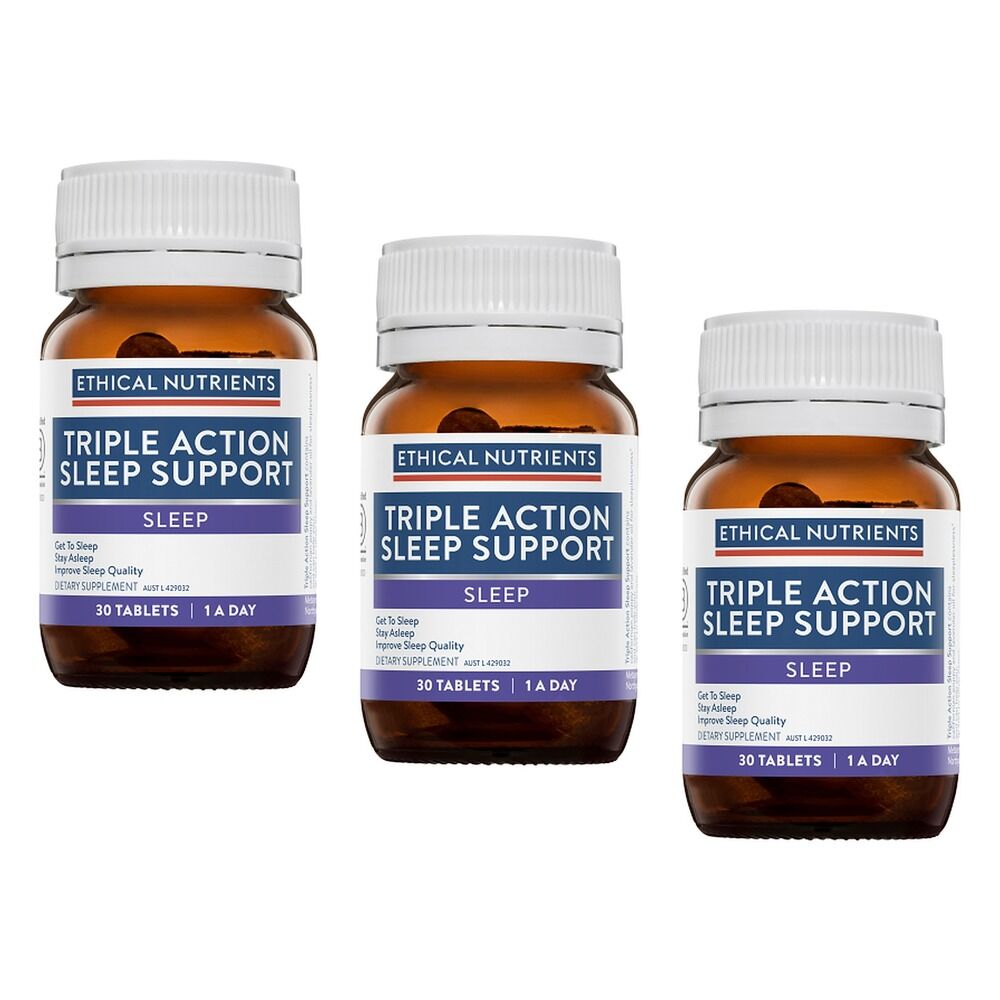 Ethical Nutrients Triple Action Sleep Support 30 Tablets Pack of 3