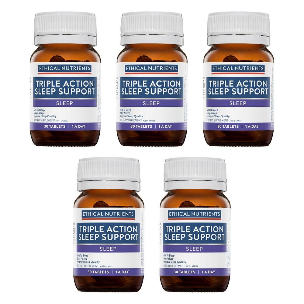 Ethical Nutrients Triple Action Sleep Support 30 Tablets Pack of 5