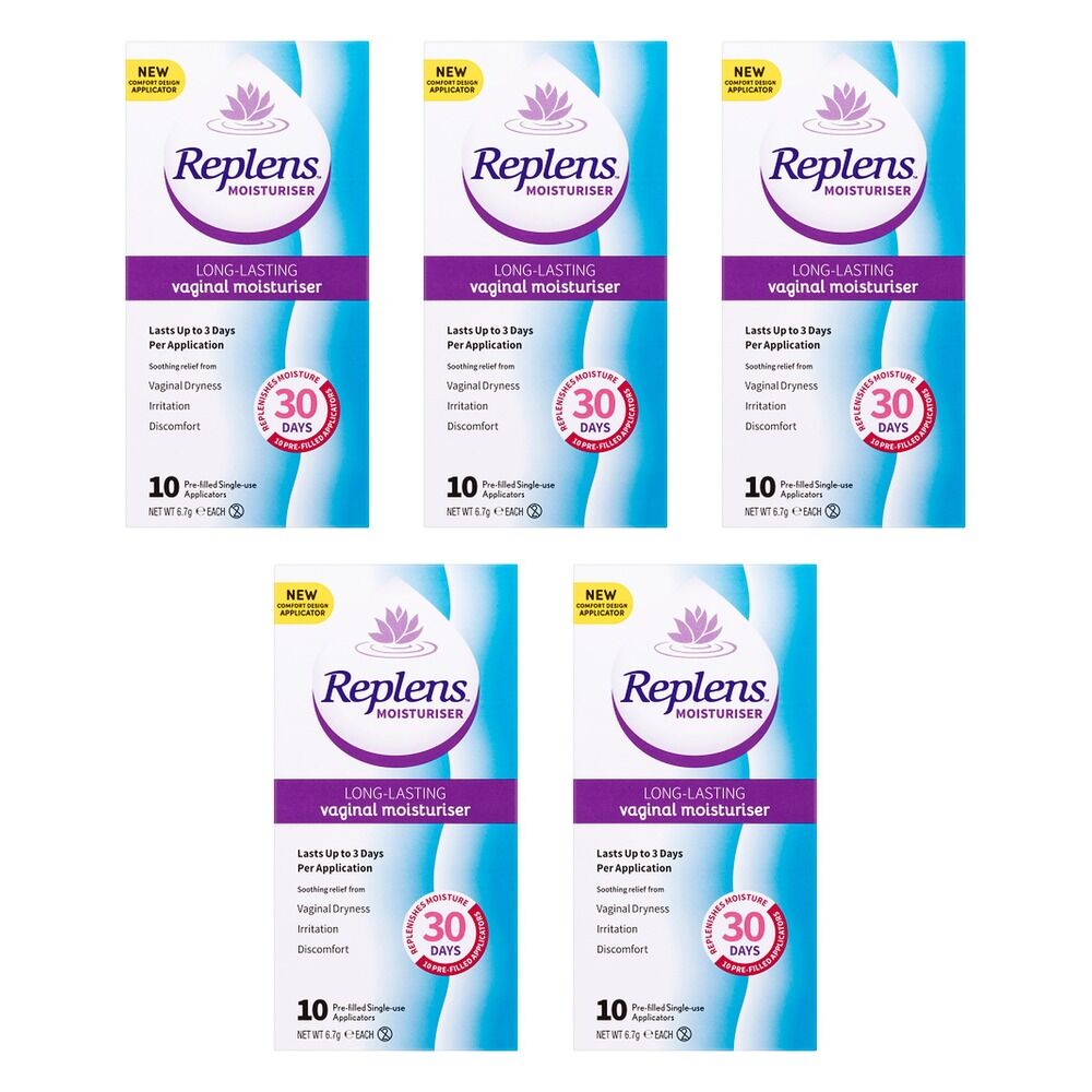 Replens Vaginal Moisturiser Pre-Filled Applicators 10 Pack Bundle of 5