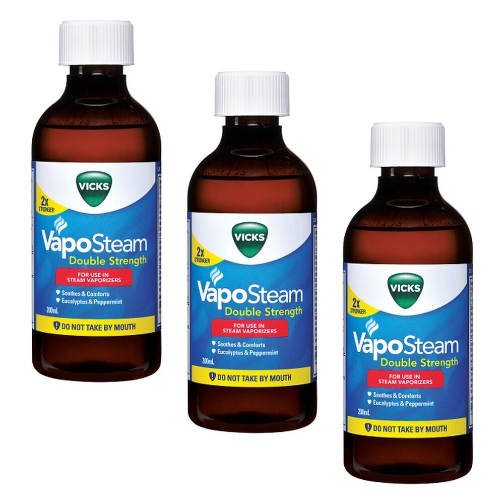 Vicks VapoSteam Double Strength Inhalant 200mL Pack of 3