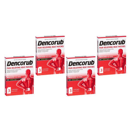 Dencorub Self Adhesive Heat Patches 3 Pack Bundle of 4