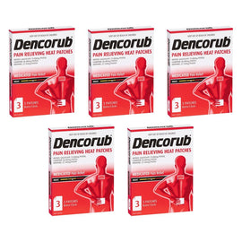 Dencorub Self Adhesive Heat Patches 3 Pack Bundle of 5