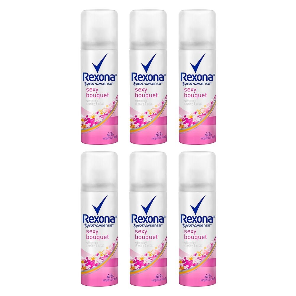 Rexona Antiperspirant Aerosol Deodorant Sexy Bouquet 50mL Pack of 6