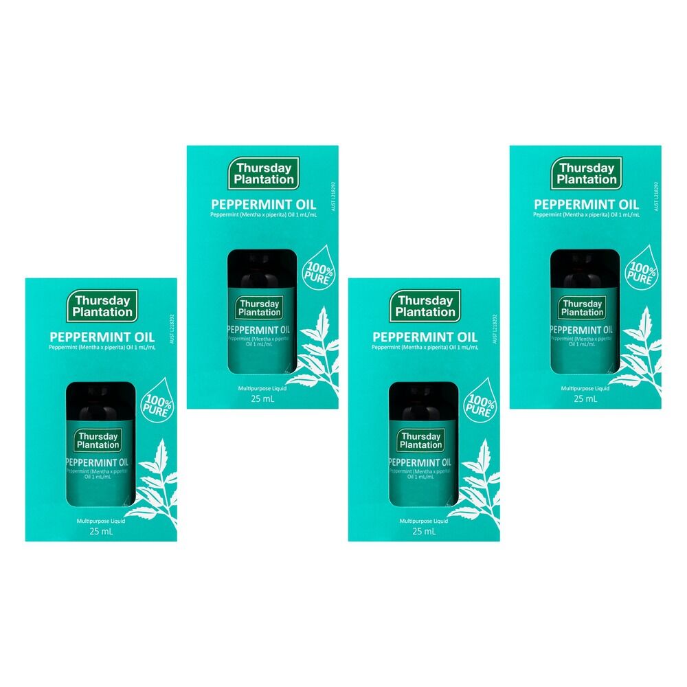 Thursday Plantation 100% Pure Peppermint Oil 25mL Pack of 4