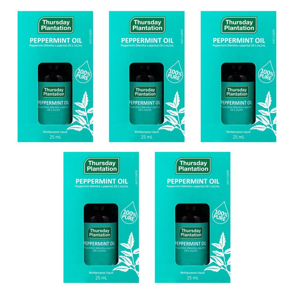 Thursday Plantation 100% Pure Peppermint Oil 25mL Pack of 5