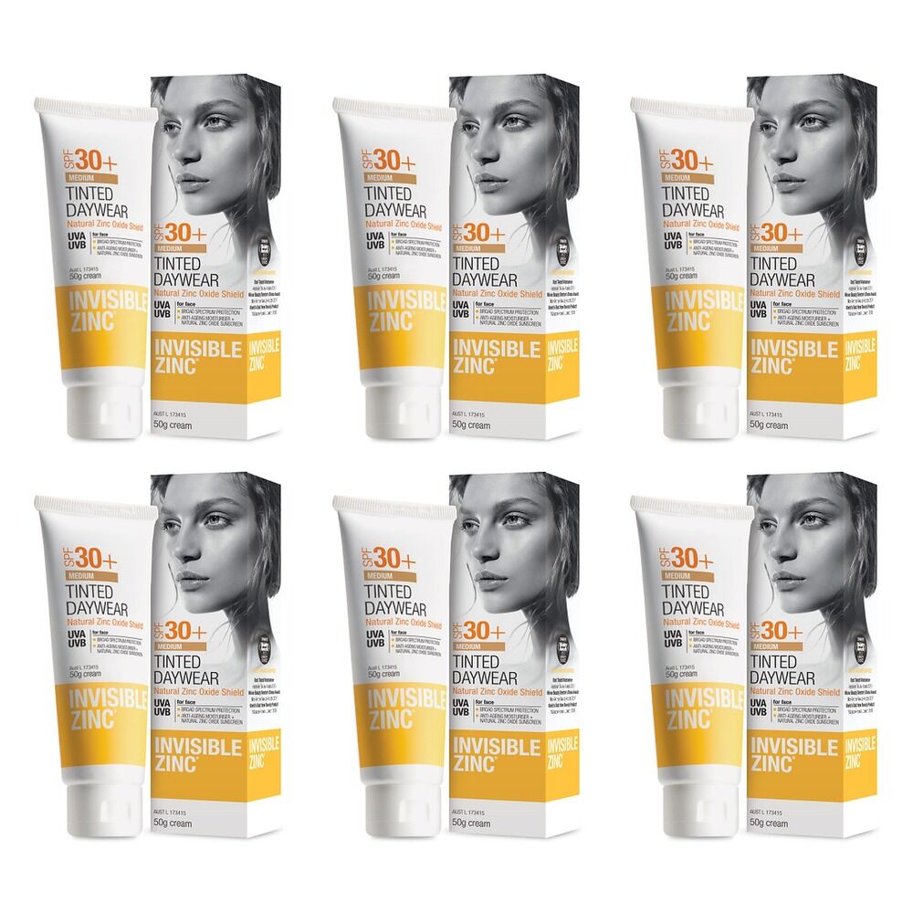 Invisible Zinc Tinted Daywear SPF30+ Medium 50g Pack of 6