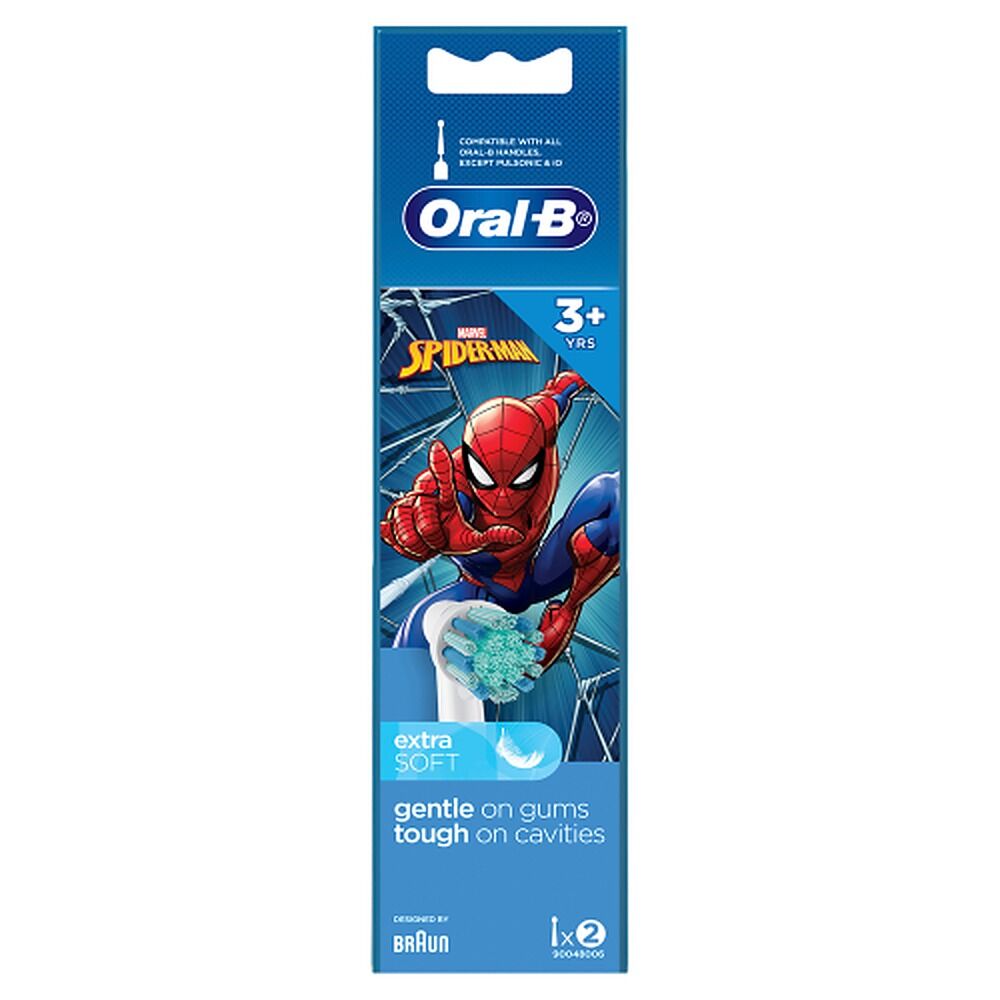 Oral-B Marvel Spiderman 3+ Years Electric Toothbrush Head Refills 2 Pack