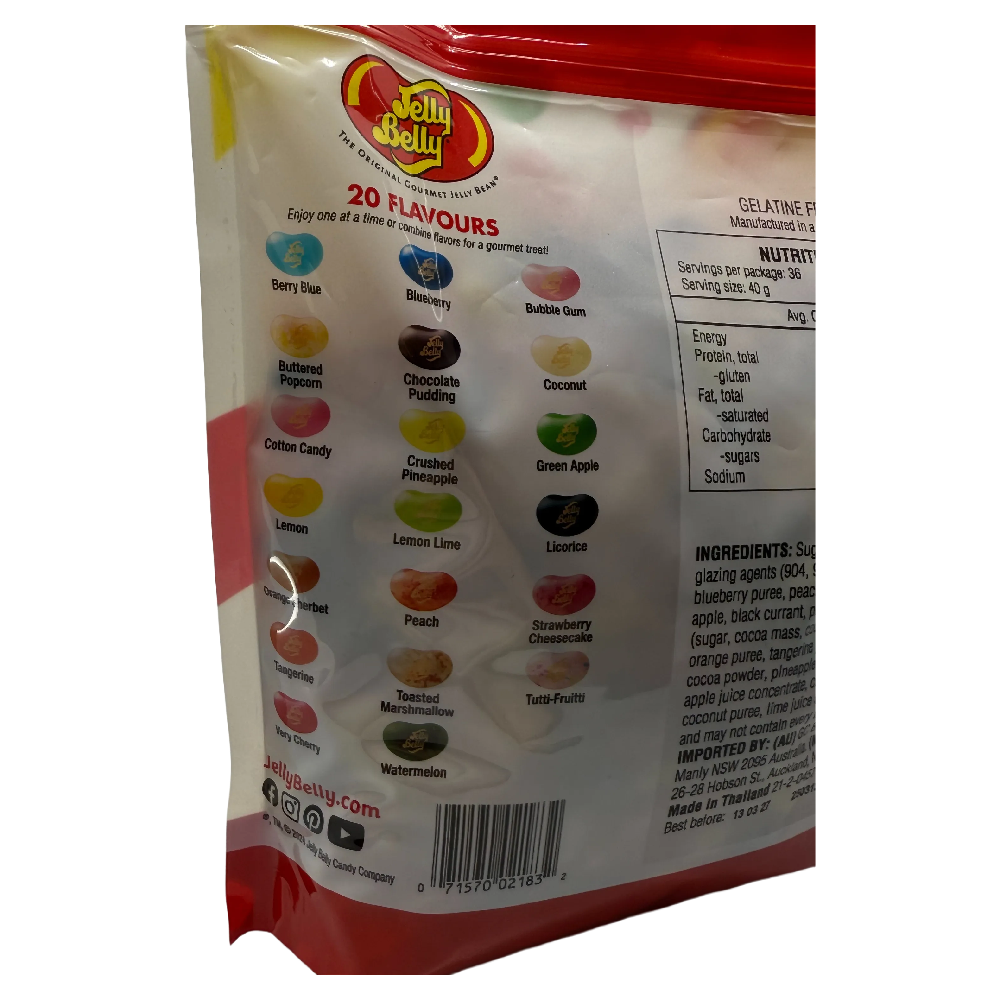 Jelly Belly Gourmet Jelly Beans 20 Flavours 1.44kg Bulk Bag
