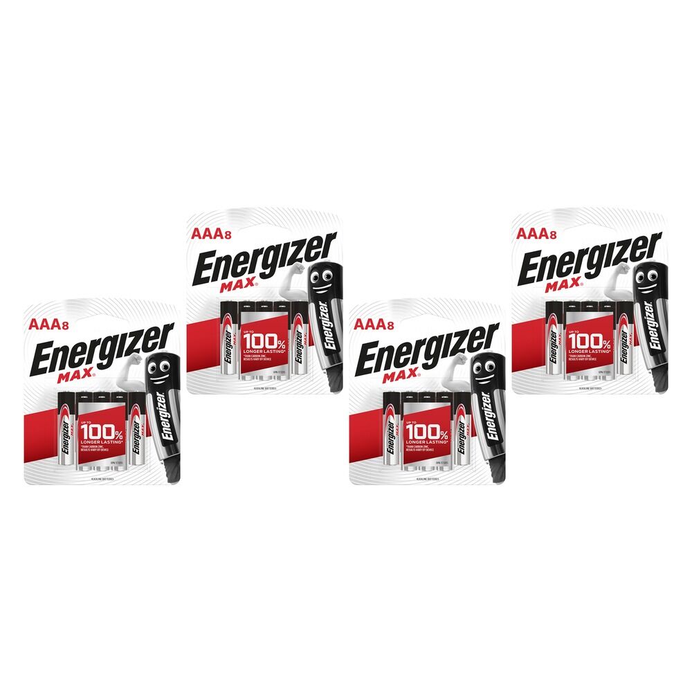 Energizer Max AAA Alkaline Batteries 8 Pack Bundle of 4