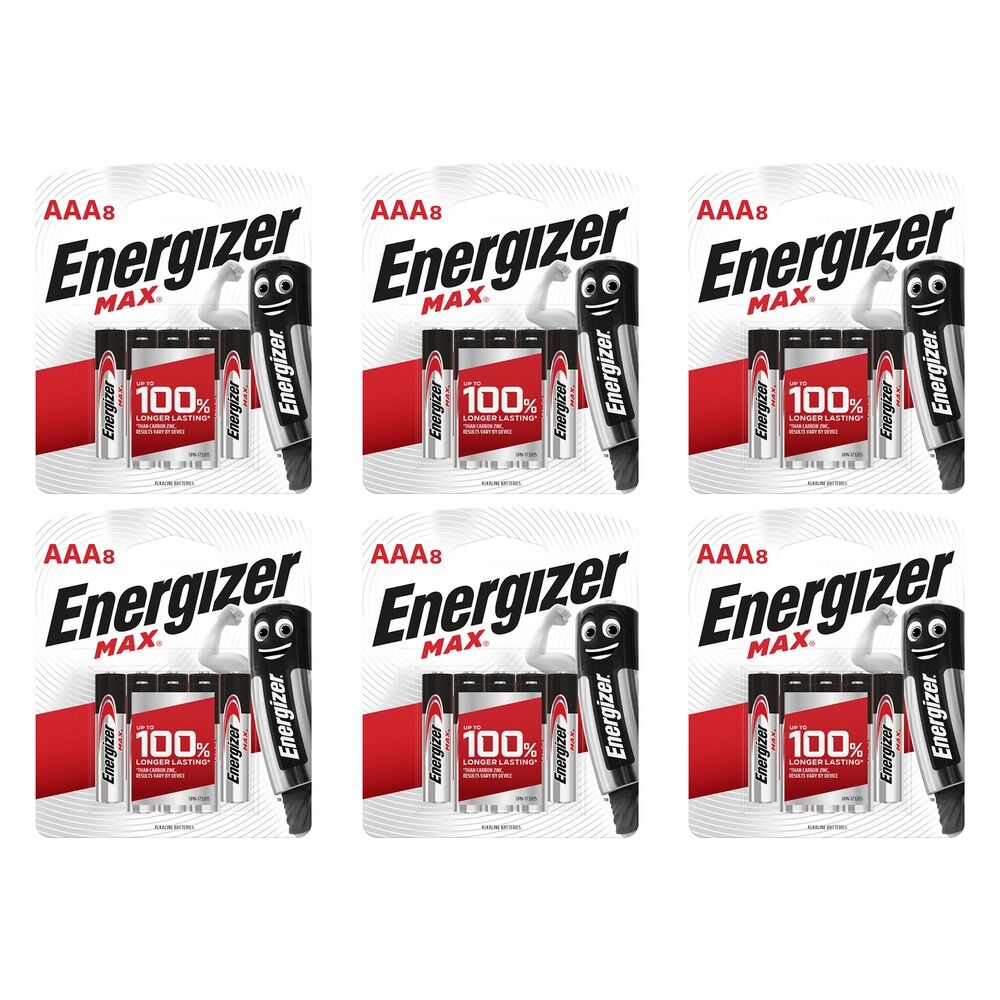 Energizer Max AAA Alkaline Batteries 8 Pack Bundle of 6