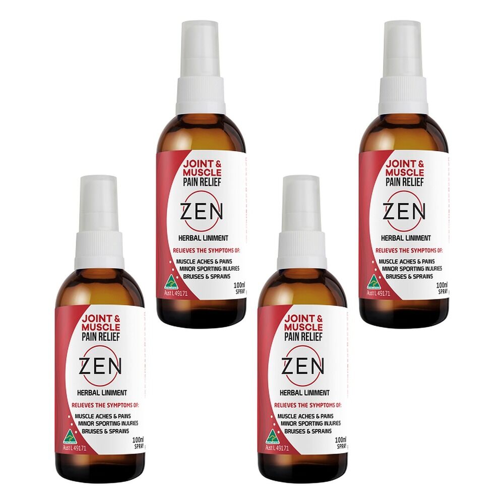 Zen Theraptic Herbal Liniment Spray 100mL Pack of 4