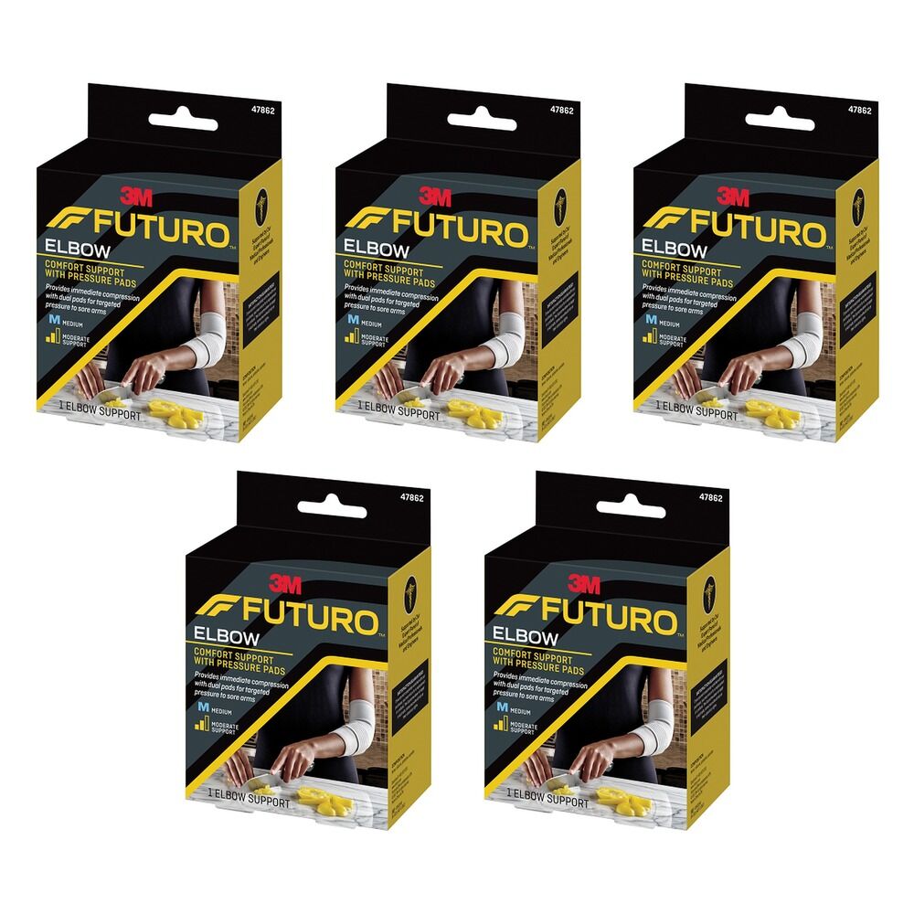 Futuro Comfort Elbow Support with Pressure Pads Medium Pack of 5