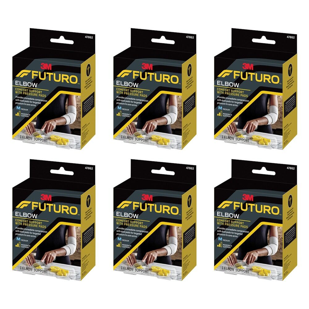Futuro Comfort Elbow Support with Pressure Pads Medium Pack of 6